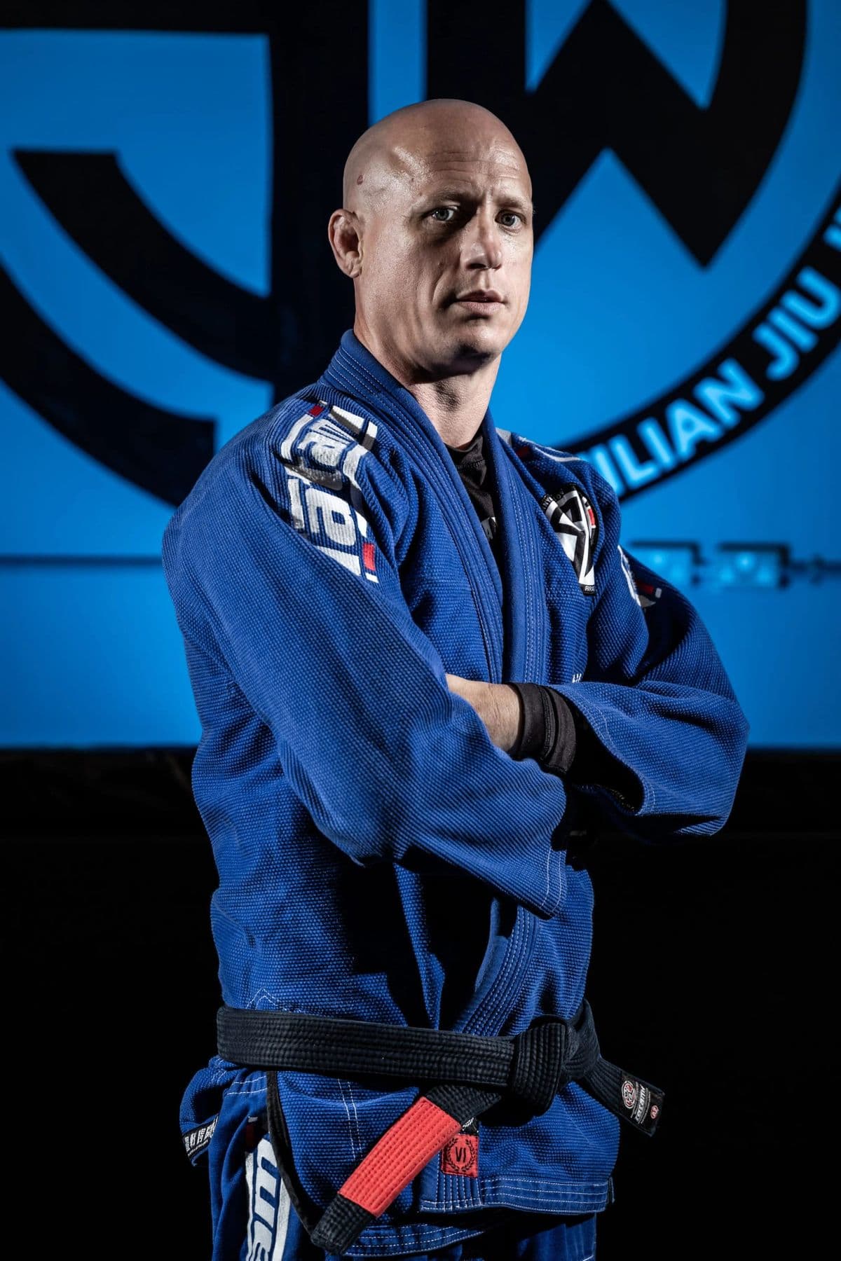 Head coach Sonny Weston in a blue gi and black belt